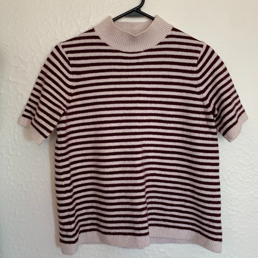 Short Sleeve Sweater Mock Neck